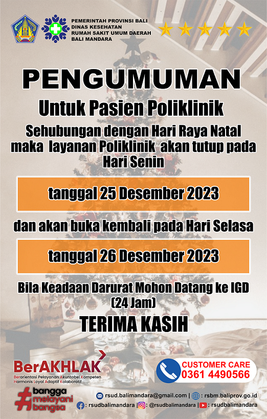 PENGUMUMAN LIBUR HARI RAYA NATAL 2023